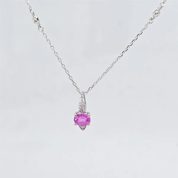 Pink Sapphire and Diamond Pendant Carroll's Jewelers Doylestown, PA