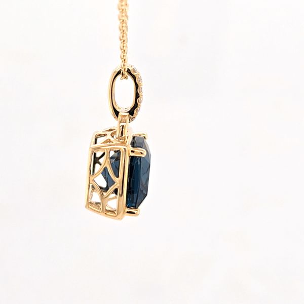 London Blue Topaz and Diamond Pendant Image 3 Carroll's Jewelers Doylestown, PA