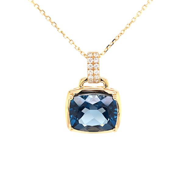 London Blue Topaz and Diamond Pendant Carroll's Jewelers Doylestown, PA