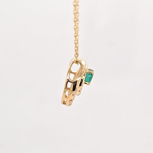 Emerald and Diamond Circle Necklace Image 2 Carroll's Jewelers Doylestown, PA