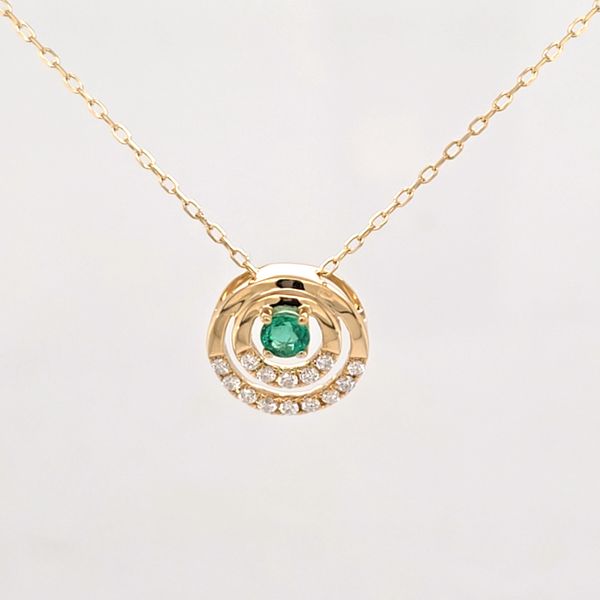 Emerald and Diamond Circle Necklace Carroll's Jewelers Doylestown, PA