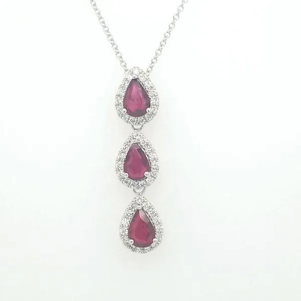 14kt WG Ruby and Diamond necklace Carroll's Jewelers Doylestown, PA