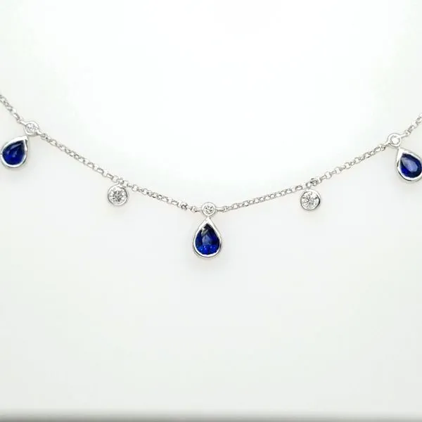 14kt WG Sapphire And Diamond necklace Image 2 Carroll's Jewelers Doylestown, PA