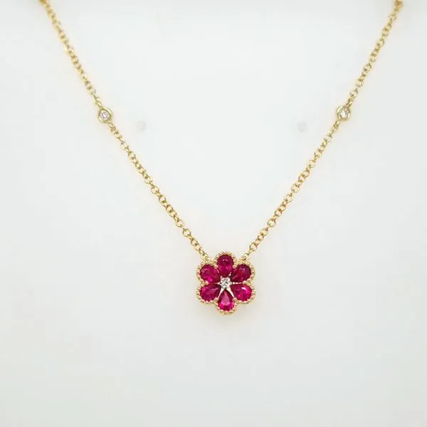 14kt YG Ruby and Diamond Necklace thumb image 1