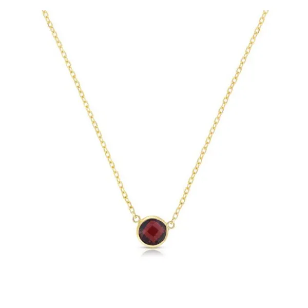 14kt YG garnet necklace