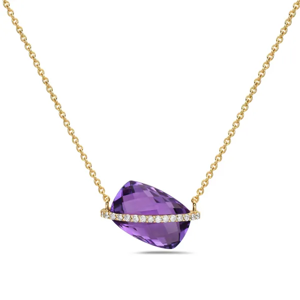 14kt YG Amethyst and Diamond Necklace Carroll's Jewelers Doylestown, PA