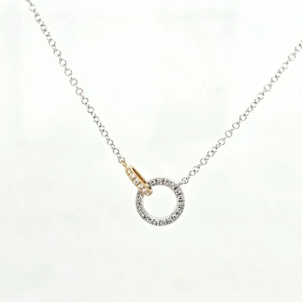 Two Tone Diamond Circle Pendant