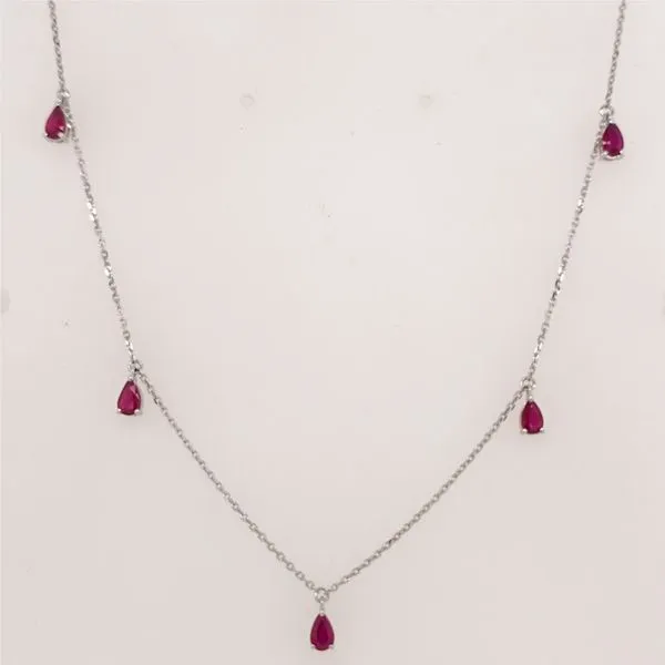 14kt WG Dangling Ruby Necklace thumb image 2