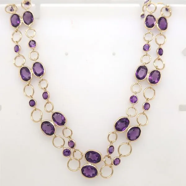 14kt YG Amethyst Double Row Necklace Carroll's Jewelers Doylestown, PA