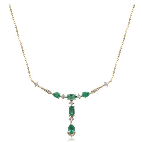 14kt YG Emerald and Diamond Necklace Carroll's Jewelers Doylestown, PA