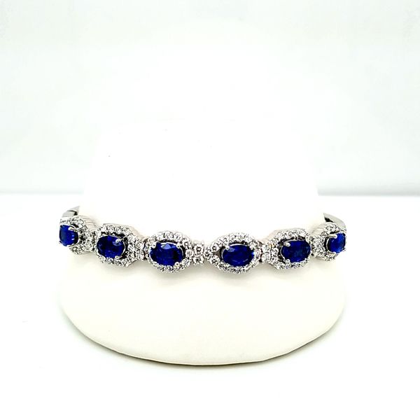 14kt WG Sapphire and Diamond Bangle Bracelet Carroll's Jewelers Doylestown, PA