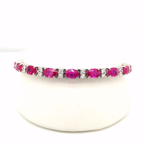 14kt White Gold Ruby and Diamond Bracelet Carroll's Jewelers Doylestown, PA