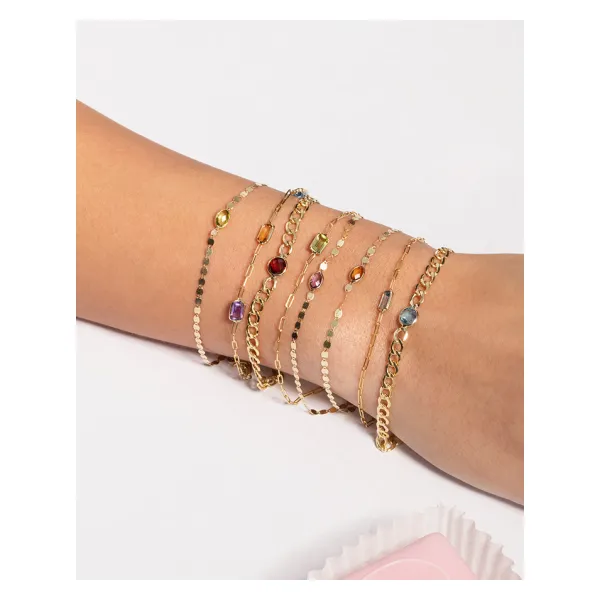 14kt YG Garnet Bracelet Image 2 Carroll's Jewelers Doylestown, PA