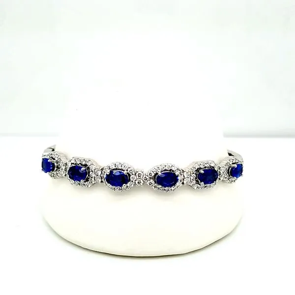 14kt WG Sapphire and Diamond Bangle Bracelet