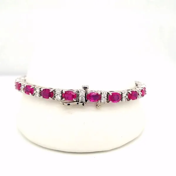 14kt White Gold Ruby and Diamond Bracelet