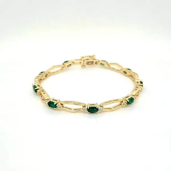 14kt YG Emerald and Diamond Bracelet
