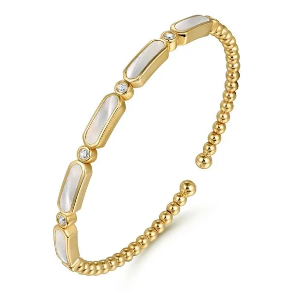 Gabriel 14kt YG Mother of Pearl and Diamond Bracelet Carroll's Jewelers Doylestown, PA