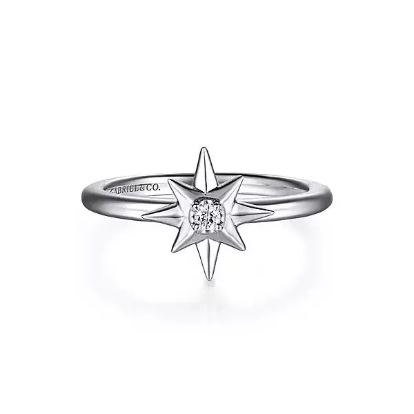 SS Star Ring with Diamond Carroll's Jewelers Doylestown, PA