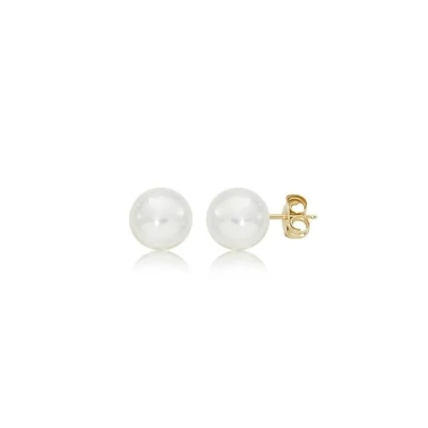 14kt YG 8mm Pearl stud earring Carroll's Jewelers Doylestown, PA
