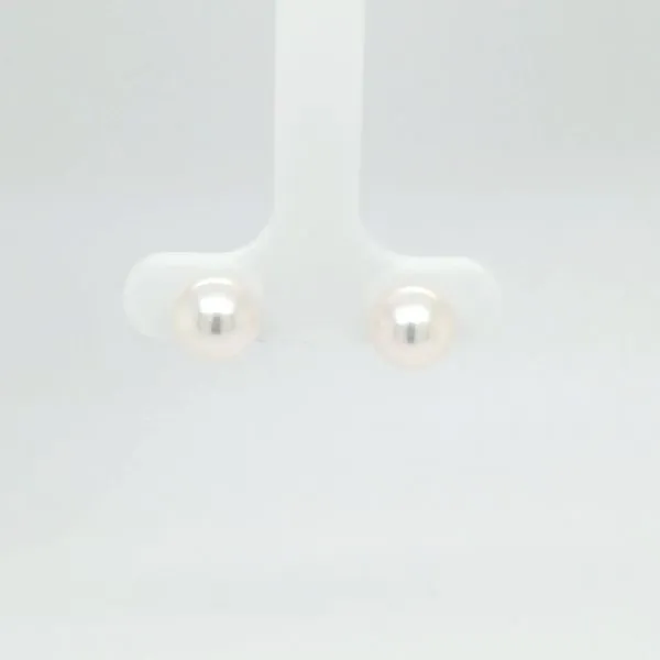14kt WG 8x7.5mm Akoya Pearl Stud Earrings