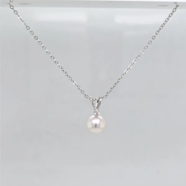 14kt WG Pearl and Diamond Pendant Carroll's Jewelers Doylestown, PA