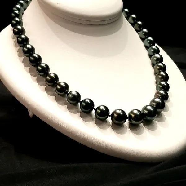 13x10mm Black Tahitian Pearl Strand -  18