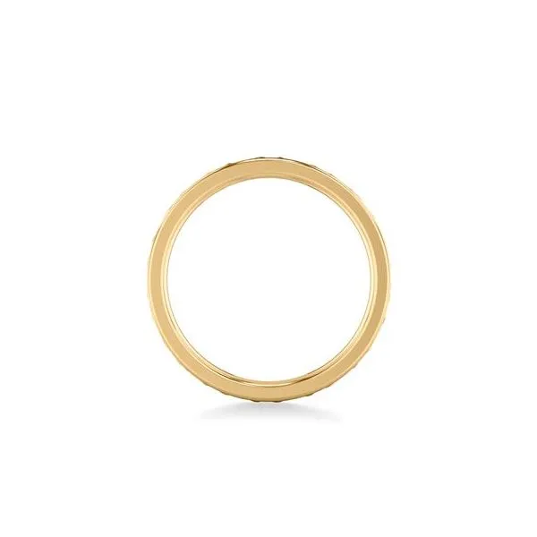 14kt YG and Black Carved Floral Wedding Band