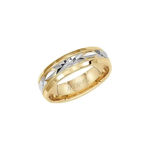 ArtCarved Two Tone White and Yellow Band 001 405 00019 Carroll s