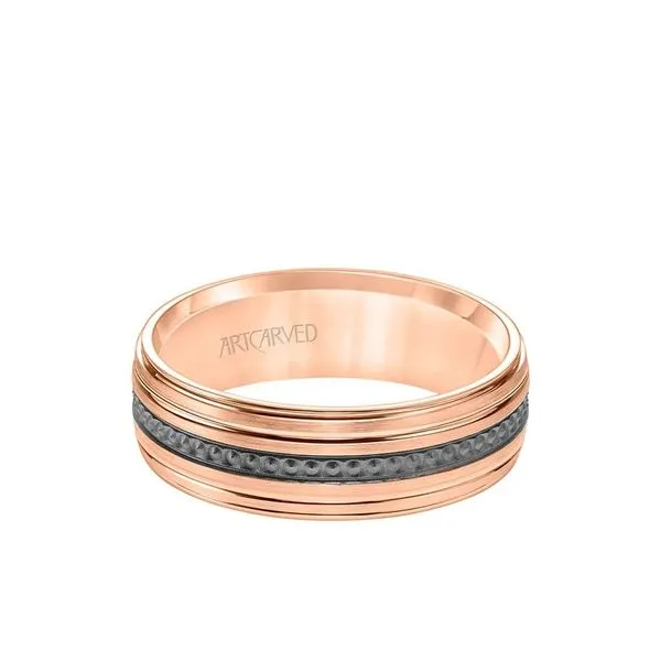 Two-Tone Black and Rose Gold Band