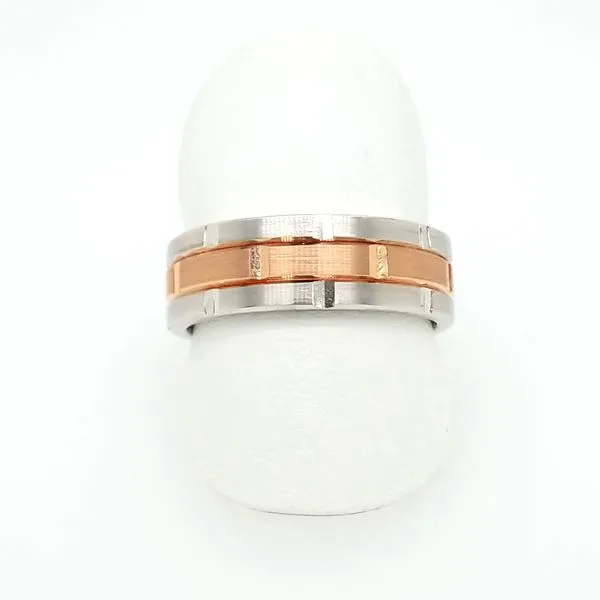 Two-Tone White and Rose Gold Band