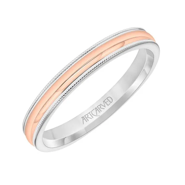 Gents Two Tone Rose and White Gold Band
