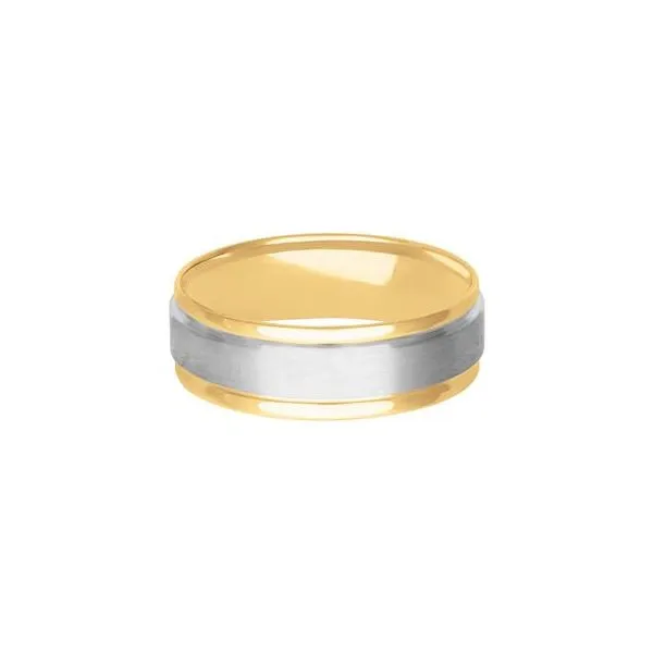 14kt 2 tone Carved Wedding band
