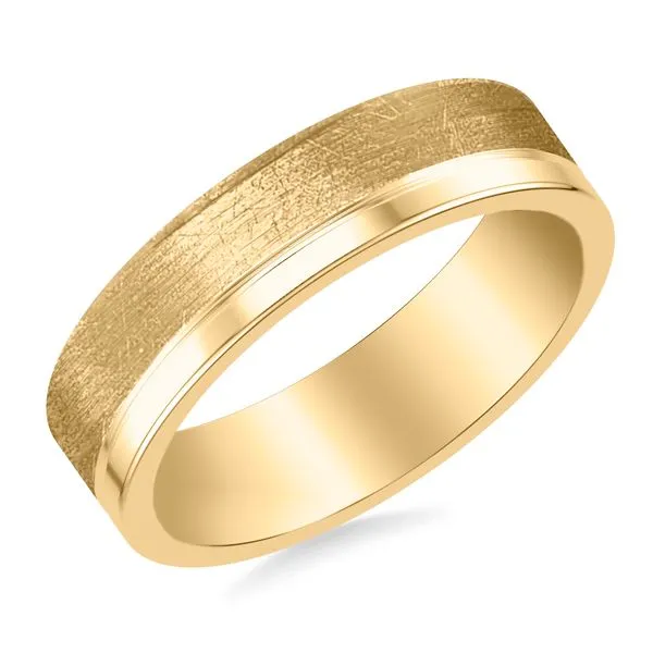 14kt 6mm Asymmetrical Wedding Band