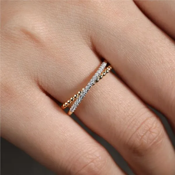 Gabriel Bujukan 2 tone criss cross ring