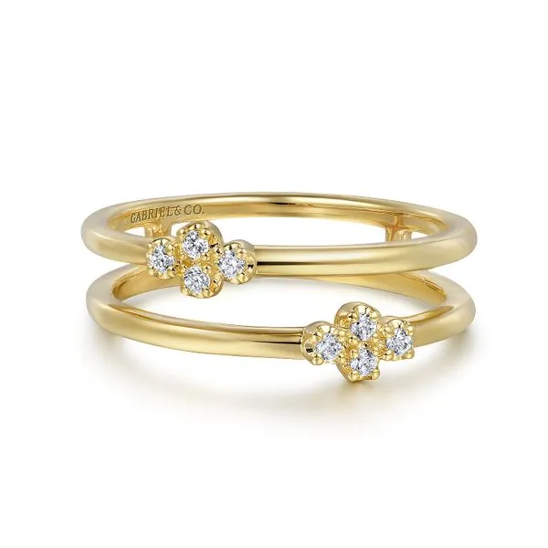 Gabriel 14kt YG stackable ring with diamonds