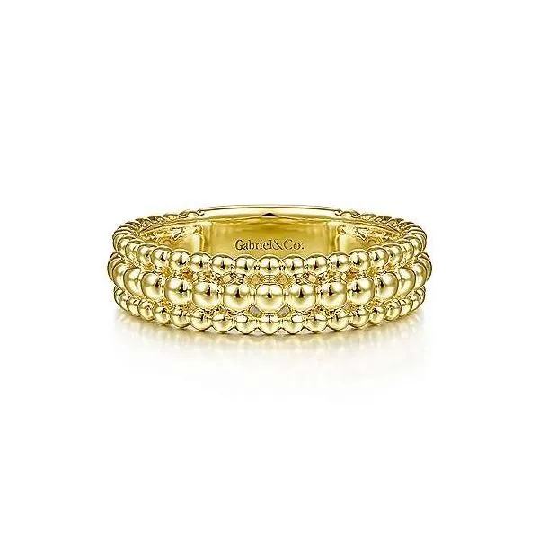 14kt YG 3 Row Band