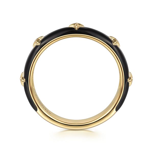 14kt YG Black Enamel Stacking ring Image 2 Carroll's Jewelers Doylestown, PA