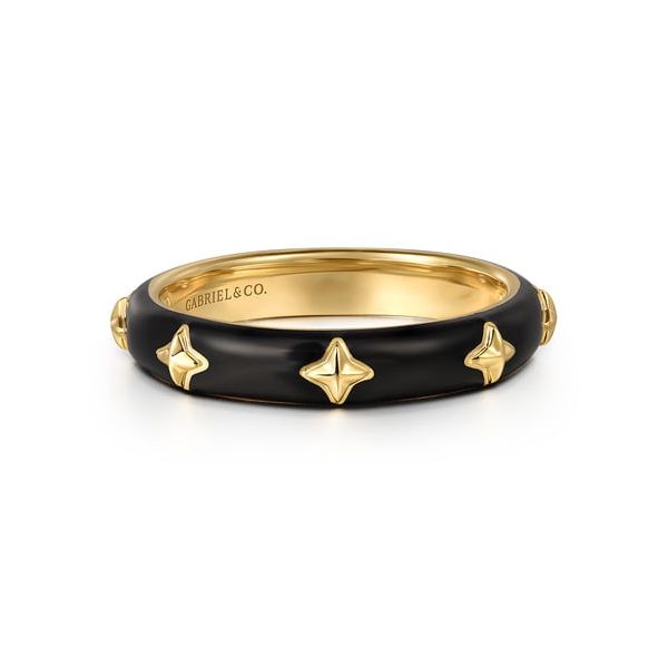 14kt YG Black Enamel Stacking ring Carroll's Jewelers Doylestown, PA