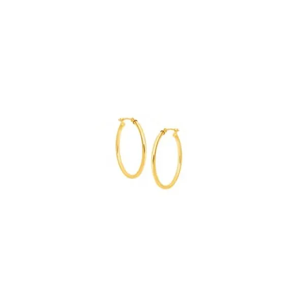 14kt YG Polished hoop earrings Carroll's Jewelers Doylestown, PA