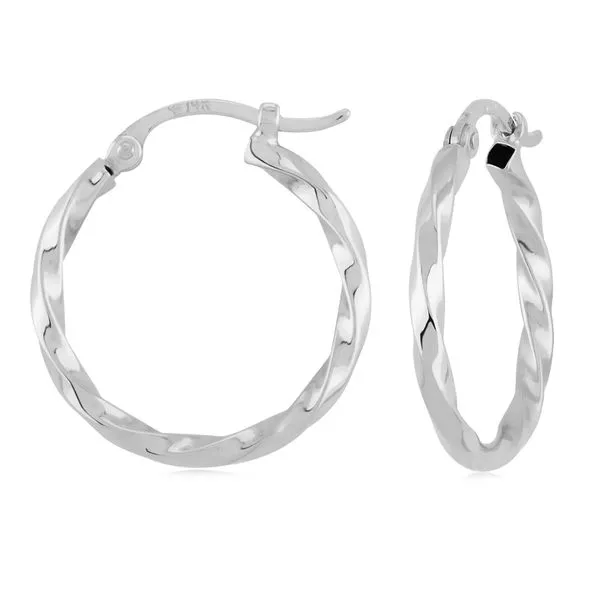 14KT WG Twisted Hoop Carroll's Jewelers Doylestown, PA