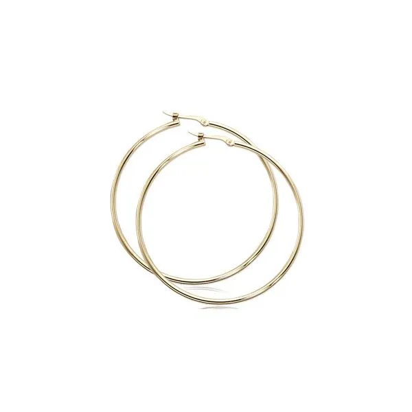 14 Karat Yellow Large Hoop Earrings 1.5x40mm Carroll's Jewelers Doylestown, PA