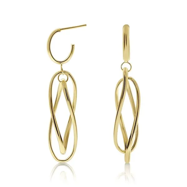 Yellow 14 Karat Suspended Loop Drop Earrings with post. Carroll's Jewelers Doylestown, PA