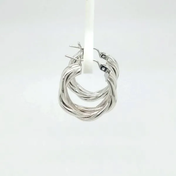 14kt WG Braided Hoop