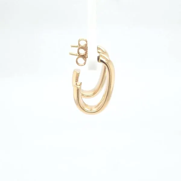 14kt YG J Hoop Post Earrings