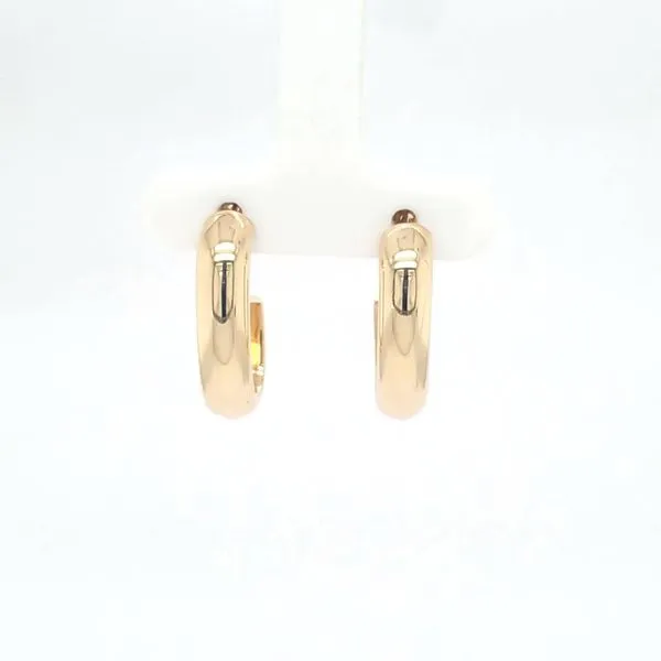 14kt YG J Hoop Post Earrings