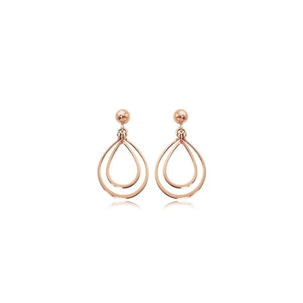 14 Karat Rose Small Double Pearshaped Drop Earrings Carroll's Jewelers Doylestown, PA