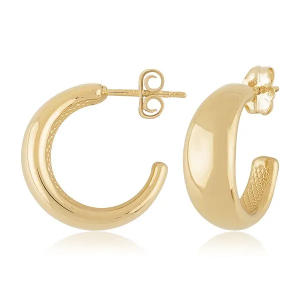 14kt YG small tapered J hoop Earrings similar item image