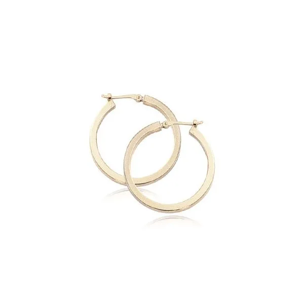 14kt YG Square Tube hoop earrings