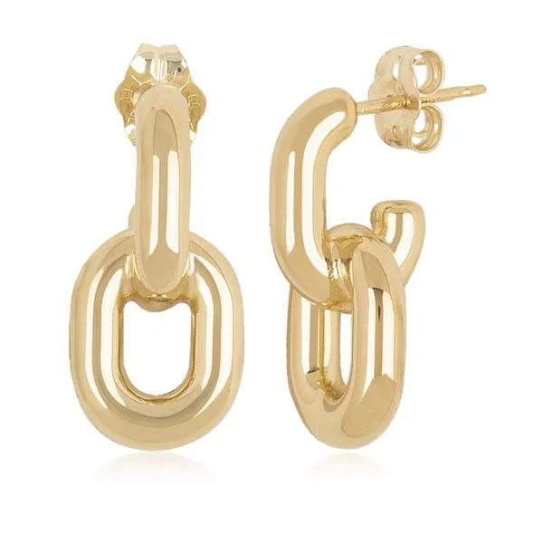14kt double link drop earrings