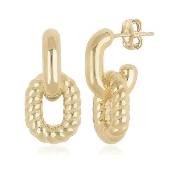 14kt YG Double Link Drop Earrings